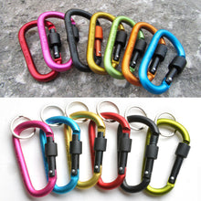 Load image into Gallery viewer, 6pcs D-Ring Screw Locking Carabiner Hook Clip Aluminum Camping Keychain