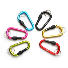 Load image into Gallery viewer, 6pcs D-Ring Screw Locking Carabiner Hook Clip Aluminum Camping Keychain