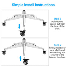 Load image into Gallery viewer, 5Pcs Replacement Office Chair Casters with Brake Wheels Smooth Quiet