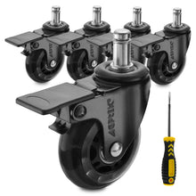 Load image into Gallery viewer, 5Pcs Replacement Office Chair Casters with Brake Wheels Smooth Quiet