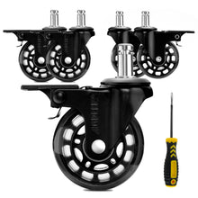 Load image into Gallery viewer, 5Pcs Replacement Office Chair Casters with Brake Wheels Smooth Quiet