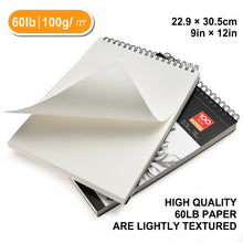 Load image into Gallery viewer, 2 Pack Spiral Sketch Book 9X12" Pad 100 Sheets Drawing Paper Pencil Pastel New