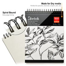 Load image into Gallery viewer, 2 Pack Spiral Sketch Book 9X12" Pad 100 Sheets Drawing Paper Pencil Pastel New