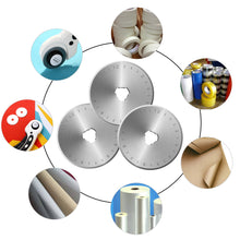 Load image into Gallery viewer, 45mm Rotary Cutter Blades Set (12 Pieces), AGPtek Rotary Replacement Blades for Quilting Scrapbooking Sewing Arts Crafts, Fits Fiskars, Olfa, Truecut, Martelli & More