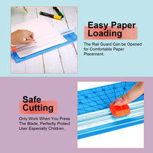 Load image into Gallery viewer, AGPTEK 12" A4 Paper Trimmer Cutter Picture Cutting Label Design Photos Blue