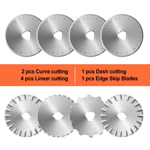 Load image into Gallery viewer, 45mm Rotary Cutter 8 Replacement Blades for Cutting Fabric Papers Foams Leathers