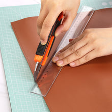 Load image into Gallery viewer, AGPtEK 12 Packs Utility Knife 18mm Retractable Safety Box Cutter with 12 Extra Spare Blades for Paper Tape Cardboard