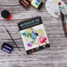 Load image into Gallery viewer, AGPtEk Watercolor Paper Pad 9 * 12 inches 35 Sheets Acid Free Great for Watercolor Painting and Wet Media