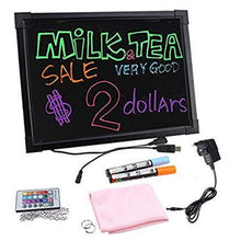 Load image into Gallery viewer, 16x12" LED Flashing Illuminated Erasable Neon Sign Remote Message Menu Writing