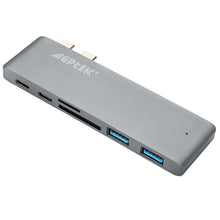 Load image into Gallery viewer, 6 in 1 Type-C USB-C Hub Adapter Dual USB 3.0 Port Thunderbolt 3 for MacBook Pro