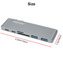 Load image into Gallery viewer, 6 in 1 Type-C USB-C Hub Adapter Dual USB 3.0 Port Thunderbolt 3 for MacBook Pro