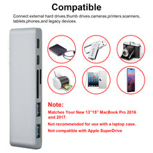 Load image into Gallery viewer, 6 in 1 Type-C USB-C Hub Adapter Dual USB 3.0 Port Thunderbolt 3 for MacBook Pro