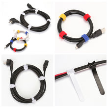 Load image into Gallery viewer, AGPtek 3 Rolls Fastening Cable Ties Reusable Nylon+20pcs Cable Straps Organizer