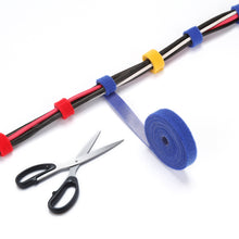Load image into Gallery viewer, AGPtek 3 Rolls Fastening Cable Ties Reusable Nylon+20pcs Cable Straps Organizer