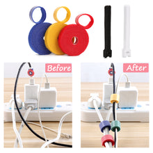 Load image into Gallery viewer, AGPtek 3 Rolls Fastening Cable Ties Reusable Nylon+20pcs Cable Straps Organizer