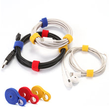 Load image into Gallery viewer, AGPtek 3 Rolls Fastening Cable Ties Reusable Nylon+20pcs Cable Straps Organizer