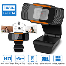 Load image into Gallery viewer, AGPTEK HD 1080P Webcam Auto Focusing Web Camera Cam W/ Microphone For PC Laptop Desktop