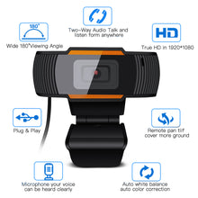 Load image into Gallery viewer, AGPTEK HD 1080P Webcam Auto Focusing Web Camera Cam W/ Microphone For PC Laptop Desktop