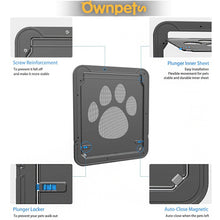 Load image into Gallery viewer, OWNPETS Pet Dog Screen Door Magnetic Flap Screen Automatic Lockable Gate 12*14in