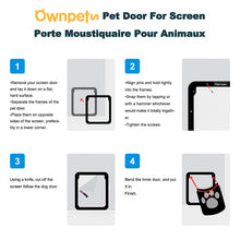 Load image into Gallery viewer, OWNPETS Pet Dog Screen Door Magnetic Flap Screen Automatic Lockable Gate 12*14in