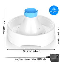 Load image into Gallery viewer, Ownpets® Pets Drinking Fountain, Active Oxygen Cycle Two Drinking Area 3L/0.8Gallon Capacity