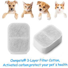 Load image into Gallery viewer, Ownpets Replacement Cotton Activated Carbon Filters for Cat Dog Pet Water Drinking Fountain 3 Pack