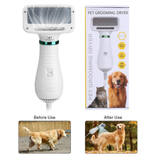 Load image into Gallery viewer, 2 In 1 Pet Hair Dryer Blower Slicker Brush Portable Dog Cat Grooming Low Noise