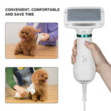 Load image into Gallery viewer, 2 In 1 Pet Hair Dryer Blower Slicker Brush Portable Dog Cat Grooming Low Noise