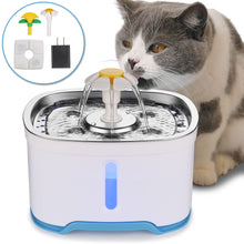 Load image into Gallery viewer, 84oz/2.5L Pet Water Dispenser Fountain Cat Dog LED Light Drinking 2 Spray Heads