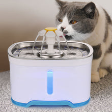Load image into Gallery viewer, 84oz/2.5L Pet Water Dispenser Fountain Cat Dog LED Light Drinking 2 Spray Heads