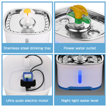 Load image into Gallery viewer, 84oz/2.5L Pet Water Dispenser Fountain Cat Dog LED Light Drinking 2 Spray Heads