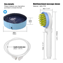 Load image into Gallery viewer, Ownpets Foldable Pet Pool Bathing Set with Massage Shower Sprayer & Towel, Non-Slip Multi-Purpose Kiddie Pool Bathtub