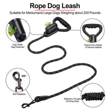 Load image into Gallery viewer, Ownpets Reflective Dog Leash 5ft Hands-Free with Waste Bag Dispenser for Large & Medium Dogs for Running Training Hiking