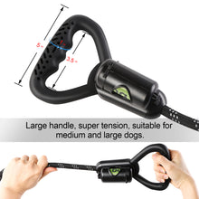 Load image into Gallery viewer, Ownpets Reflective Dog Leash 5ft Hands-Free with Waste Bag Dispenser for Large & Medium Dogs for Running Training Hiking