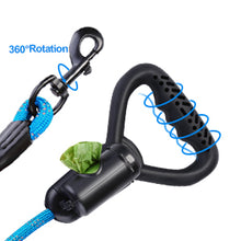 Load image into Gallery viewer, Ownpets Reflective Dog Leash 5ft Hands-Free With Waste Bag Dispenser Blue