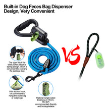 Load image into Gallery viewer, Ownpets Reflective Dog Leash 5ft Hands-Free With Waste Bag Dispenser Blue