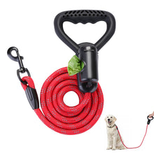 Load image into Gallery viewer, Reflective Durable 2 In1 Dog Leash 5ft Hands-Free Waste Bag Dispenser for Training Hiking Red