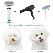 Load image into Gallery viewer, Ownpets 2 in 1 Pet Hair Dryer Portable with Slicker Brush Adjustable Temperature & Fast-Drying Towel for Dogs Cats