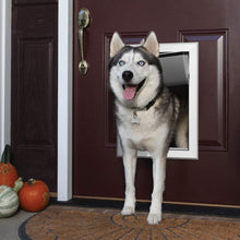 Load image into Gallery viewer, Ownpets Weatherproof Dog Door, Double-Flaps Aluminum Pet Door,Larger Size Outline 20.2”x14.2”/Inner11.6” x 16.8”,With Magnetic Flap And Safety Guard,Strong & Durable Pet Entry Door for Dogs Up to 110lbs