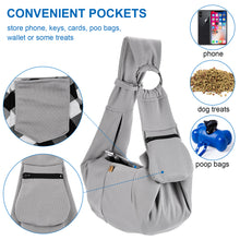 Load image into Gallery viewer, OWNPETS Pet Sling Carrier, Hands Free Reversible Pet Papoose Bag, Fit 8~15lb Cats&Dogs, Comfortable, Adjustable, Perfect for Daily Walk, Outdoor Activity and Weekend Adventure