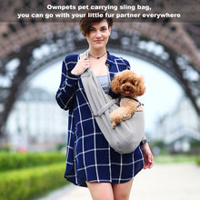 Load image into Gallery viewer, OWNPETS Pet Sling Carrier, Hands Free Reversible Pet Papoose Bag, Fit 8~15lb Cats&Dogs, Comfortable, Adjustable, Perfect for Daily Walk, Outdoor Activity and Weekend Adventure