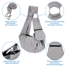 Load image into Gallery viewer, OWNPETS Pet Sling Carrier, Hands Free Reversible Pet Papoose Bag, Fit 8~15lb Cats&Dogs, Comfortable, Adjustable, Perfect for Daily Walk, Outdoor Activity and Weekend Adventure