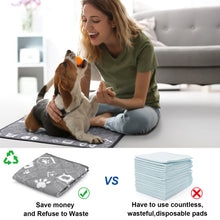 Load image into Gallery viewer, Ownpets Larger 4 Packs Dog Pee Pads, Washable, Reusable and Non-Slip Pee Pads Training Pad for Whelping, Training, Potty and Playpen Mat, 17.8x23.6inch