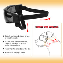Load image into Gallery viewer, Ownpets Pet Dog Glasses UV Snow Wind Dust Protection Goggles with Adjustable Strap Safety Black, Sunglasses for Small and Medium Dog