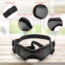 Load image into Gallery viewer, Ownpets Pet Dog Glasses UV Snow Wind Dust Protection Goggles with Adjustable Strap Safety Black, Sunglasses for Small and Medium Dog
