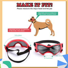 Load image into Gallery viewer, Ownpets Googles for Dogs, Pet UV Snow Wind Dust Protection Glasses Adjustable Strap Safety Red, Sunglasses for Small and Medium Dog