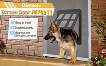 Load image into Gallery viewer, OWNPETS Dog Screen Door, Inside Door Flap 12x14x0.4 Inch, Lockable Pet Magnetic Self-Closing Sturdy Screen Door with Locking Function for Dogs Cats for Existing Screen Door, Window and Porch