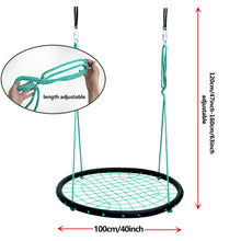 Load image into Gallery viewer, Green 40" Disc Swings Seat Flying Saucer Tree Rope Web Net Playground Backyard