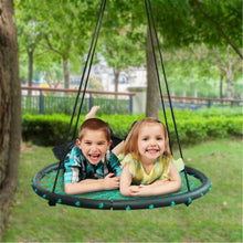 Load image into Gallery viewer, Green 40" Disc Swings Seat Flying Saucer Tree Rope Web Net Playground Backyard