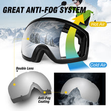 Load image into Gallery viewer, Grey OTG Ski Goggles Double Lens Anti-fog Winter Windproof UV400 Eyewear for Adult
